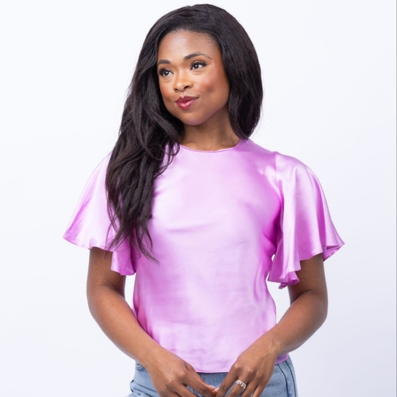 NEW Amanda Uprichard Julietta 100% Silk Top in Azalea - Size Small - Picture 1 of 13